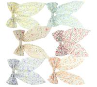 Outanaya 6 Pcs Large Hair Bow Clips Long Bow Hair Clips Polyester Decorative for Women Engagement Birthday
