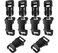 Outanaya 6pcs 2.5cm Detachable Black Quick Slide Plastic Backpack Belt Buckles Wear-resistant Multi-function Strap Fasteners for Tactical Bags Outdoor Hiking
