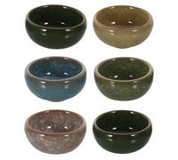 Outanaya 6PCS Ceramic Essential Oil Bowls Set Ice Cracked Texture for At-Home Massage and Aromatherapy Mixing and Storage