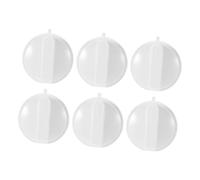 Outanaya 6pcs D Shaped Replacement Knobs for Microwave Oven Timer Control, White Plastic Microwave Knob Replacement Easy Operation and Power Control, for Cooker and Oven Use