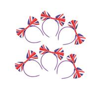 Outanaya 6pcs England Flag Hair Band Union Jack Bow Headband for Women Football Fan British Hair Accessories