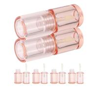 Outanaya 6pcs Lipstick Wand Tubes Mini Lip Gloss Tubes 3.4ml Lightweight Portable Plastic Round Refillable Containers with Fine Brush Wand for On-the-go Touch-ups
