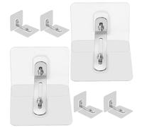 Outanaya 6pcs No Drill Furniture Wall Anchors Self Adhesive Anti Tip Safety Brackets with Wear Resistant PVC and Stainless Steel Material for Secure Cabinet and Dresser Protection