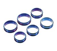 Outanaya 6pcs Stainless Steel Grooved Ring Blanks Smooth DIY Finger Rings for Women Men Crafting Jewelry Making Classic Blue