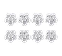Outanaya 8pcs Six-grid Plum Blossom Sub Box Blusher Sub-packing Boxes Eyeshadow Cases 2.16x2.16x0.39inch Aluminum Flower Shape Compact Lovely Multi-functional Convenient to Carry for DIY