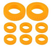 Outanaya 8Pcs Tropical Orange Silicone Luggage Wheel Protector Covers, Thickened Noise-Reducing Travel Suitcase Caster Sleeves for Outdoor Wheel Protection