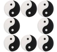 Outanaya 8pcs White Tai Chi Silicone Tennis Racket Dampeners Shock Absorbers Small Vibration Dampers Tennis Accessories for Equipment