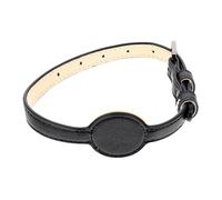 Outanaya Adjustable Black Pu Leather Pet Tracking Collar Compatible with Wireless Tracker, Skin-friendly Lightweight Cat Collar for Outdoor Use, Small Size with Tracer Design Ornament