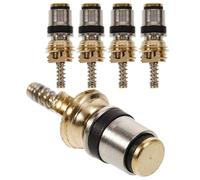 Outanaya Air Conditioning Valve Core High Pressure Resistance and Energy Saving for Copper 5pcs, Auto Ac Valve Cores Automotive Ac Systems Suitable for Vehicle R134a Service Port