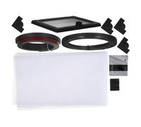 Outanaya Aquarium Net Cover with Integrated Feeding Window and Fine Mesh Structure, White Pvc and Rubber Material, Universal Fit Design for Fish Tanks, Blocks Debris and Prevents Fish
