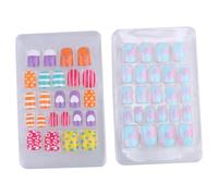 Outanaya Artificial Easy to Apply for 2 Boxes Fingernails Self-adhesive Kids Color Nail Art Decoration Detachable Eco-friendly Abs Fake Nails for Christmas Party