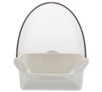 Outanaya Bird Bath Tub Hanging Bird Baths Plastic No Burr Large Stable White Multi-functional Water Feeder for Finches Cockatiels