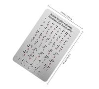 Outanaya Braille Alphabet Board with Raised Dots for Beginners, 4.7×7.25 Inch Stainless Steel Braille Training Board, Educational Tactile Learning Tool for Visually Impaired and Blind Users