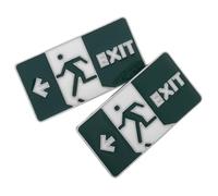 Outanaya Brooches Lapel Pins with Versatile Usage Alloy Cute and Funny 2pcs Glow in The Dark Enamel Exit Sign Design for Bags and Special Occasions