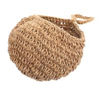 Outanaya Brown Teardrop Shaped Jute Hanging Basket Multi-functional Storage with Convenient Installation Bohemian Style Wall Planter for Daily Life Kitchen Vegetable Holder