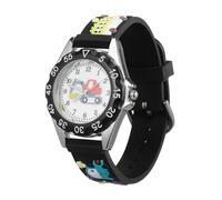 Outanaya Cartoon Quartz Watch with Soft Excavator Dial Design Clear Numbers for Easy Reading Material for Boys and Learning