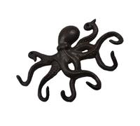 Outanaya Cast Iron Octopus Key Hook for Home and Hotel Use Decorative Black Hanging Hook for Display and Storing Heavy Duty for Kitchen and Living Room