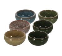 Outanaya Ceramic Essential Oil Mixing Bowls 6PCS Ice Cracked Texture Simple Shaped for Beauty Salons and Home Massage Practical Oil Storage