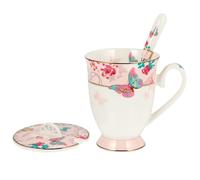 Outanaya Creative Ceramic Coffee Cup with Flat Base, Heat-Resistant and Light in Weight, Stands Firmly on Table or Desk, Easy to Carry Portable Drink Mug for Daily Use