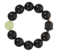 Outanaya Ebony Beads Bracelet with Luminous Buddhist Prayer Beads 2.0Mm Blackwood Strand Jewelry for Women and Men Wrist Accessory
