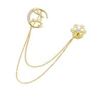 Outanaya Elegant Golden Elk Brooch Lapel Pin with Delicate Copper and Zircon Material, Creative Clothing Corsage for Decorating Your Shirts and Hats, Gift for Friends