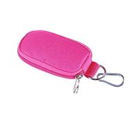 Outanaya Essential Oil Carrying Key Case with Handle, 10-Slot 2ml Bottle Organizer Travel Bag, Portable Rose Red Essential Oil Storage Box for Home and On-The-go