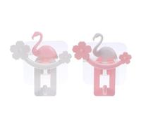 Outanaya Flamingo Easy Installation Adhesive Hooks Creative 2pcs White Abs Material with Strong Stick and No Trace After Removal for Bathroom and Kitchen for Hanging Towels and Robes