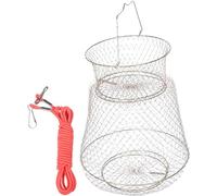 Outanaya Foldable Fishing Mesh Fish Catching Net Large Capacity Strong Net Metal Quick-drying Material Suitable for Wild Fishing and Outdoor Equipment Random Color