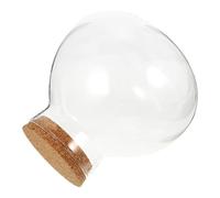 Outanaya Glass Ecological Terrarium Bottle with Cork Lid 13cm round Succulent Plant Jar for Desk Micro Landscape Display, Air-sealed Glass Container Suitable for Hydroponic Plants and Moss