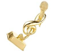 Outanaya Golden Microphone Trophy for Singing Competition, Decorative Desktop Award Trophy for ’S Music Contests, Creative Music Note Microphone Design,