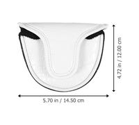Outanaya Golf Putter Sleeve Cover Pu Leather Club Head Protector White Universal Semi-circular Golf Putter Head Cover