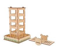 Outanaya Grain Bowl Wooden Feeder for Rabbit Cage Pet Feeding Tool Rabbit Feeder Rack for Small Pet Food Pellets Accessories and Critical Care