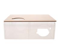 Outanaya Hamster Hide Box with 3-chamber Multi-chamber Design for Mice and Dwarf Hamsters, Acrylic and Wood Material Featuring Modular Flexibility and Escape Exploration for Small Pets