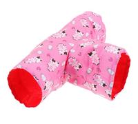 Outanaya Hamster Tunnel Hideout with 3-way Passages, Small Pets Playing Tube House for Guinea Pigs and Hamsters, Decorative Cow Print Pet Cage Tunnel for Hiding and Exploring