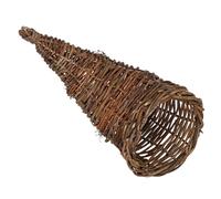 Outanaya Hand-Woven Rattan Cornucopia Basket Decorative Fruit Bowl Storage Basket for Home Kitchen Desktop Organization and Dessert Serving
