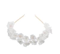 Outanaya Handcrafted Bridal Flower Headband with Elegant Clay Floral Embellishments Soft Comfortable Wedding Hair Accessory for Brides and Special Occasions