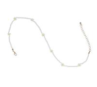 Outanaya Handmade Colorful Beaded Daisy Necklace Lightweight Creative Woven Clavicle Chain Charming Floral Jewelry for Women Party Travel Beach