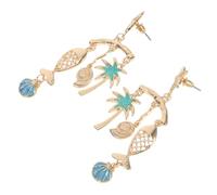 Outanaya Hawaiian Jewelry for Women Summer Earrings with Sea Star Coconut Tree Ocean Inspired Beach Vacation Accessories Lightweight Tropical Earrings