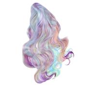 Outanaya Ice Cream Wig Gradient Rainbow Long Curly Hair for Festival Ball Party Halloween Makeup Accessory Big Wave Colourful Highlights