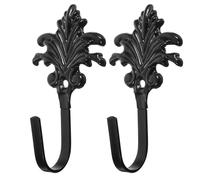 Outanaya Iron Leaf Shape Decorative Hooks Iron Coat Hooks 3.15x1.57x0.39inch Versatile Space-Saving Rustic Elegant Design Wall Mounted for Towels Curtains Behind Doors