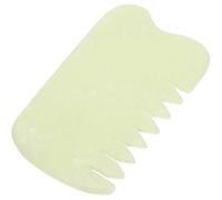 Outanaya Jade Gua Sha Scraper Hair Massage Comb Natural Green Jade for Scalp and Face Use by Parents