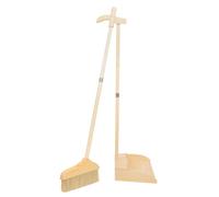 Outanaya Lightweight Soft Bristle Broom Dustpan Set with Wooden Handle, Comfortable to Hold, for Outdoor and Garage Cleaning, Efficient Home Sweeping Brush Kit