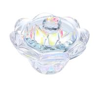 Outanaya Manicure Nail Art Crystal Cup with Thick Base and Iridescent Lotus Lid Liquid Container for Professional Nail Salon and Home Use Practical DIY Styling Tool