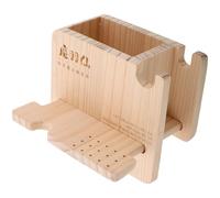 Outanaya Manicure Tools Holder Nail Drill Storage Box Japanese-style Natural Wood Elegant Beige Organizer Quick Access Organized Storage for Cuticle Trimming Manicure Operations