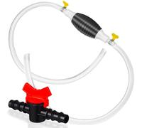 Outanaya Manual Liquid Sucker Pump Set with Stainless Steel Clamps and 1.5m Hose, Hand Siphon Pump with Check Valve for Gasoline and Water Transfer, Suitable for Automotive and Fuel