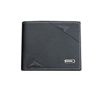 Outanaya Men's Pu Leather Trifold Wallet with Multi Card Slots Black