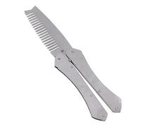 Outanaya Men's Stainless Steel Beard Comb Set Anti-Static Folding Beard Brush for Grooming Sturdy Tool for Home and Barber Salon