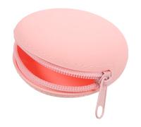 Outanaya Mini Coin Purse Keychain Bag Stylish Silicone Portable Handle Round Storage for Women Organizing Small Items on The Go Minimalist Pink