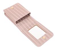 Outanaya Mini Lipstick Case with Mirror, Small Portable Makeup Bag for Women, Tiny Cosmetic Pouch for Purse Travel, Pink Lipstick Holder Organizer