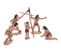 Outanaya Mini Primitive Men Figurines Set, Micro Landscape Garden Decor 5 Miniature Primitive Human Models, Bonsai Ornaments for ’ Educational Farmhouse Sand Table Scene